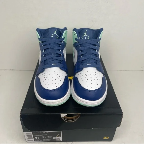 Nike Air Jordan 1 Retro Mid GS “Blue Mint” NEW 2022 - Picture 2 of 4